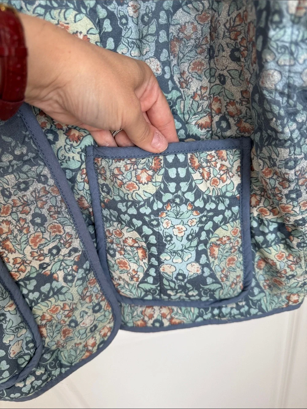 Free People Chloe Floral Quilted Jacket in S